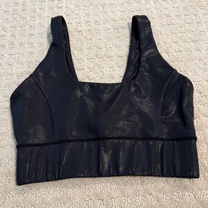 IVL Collective Power Sports Bra Black Faux Leather Look size 4